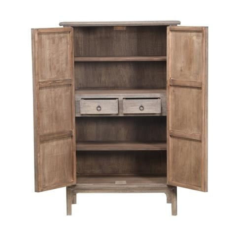 Lotus & Jade Tall 2 Door Cabinet Poplar
