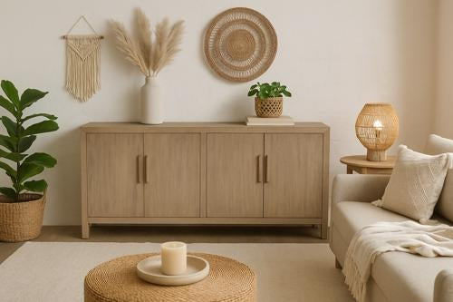 Lotus & Jade 4 Door Buffet Poplar