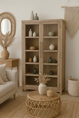 Lotus & Jade Tall 2 Door Display Cabinet Reclaimed Pine