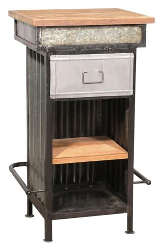 Mancave Rustic Iron / Teak Counter