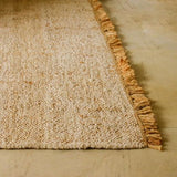 Akiiko Handwoven Olio Jute Rug with Fringes - Medium 2550x1330mm