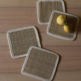 Akiiko Reed Table Top Set - Soft Reed Placemat, Runner, Coaster - Herring Weave