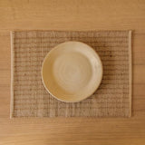 Akiiko Jute Table Top Set - Brown Jute Placemat, Runner, Coaster - Triangle