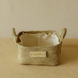 Akiiko Sabai Grass Square Basket - Mini with Canvas Lining - Bon Appetit