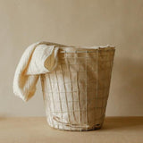 Akiiko Metal Laundry Basket with Grid Waffle Lining - Medium - White