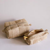 Akiiko Piqué Waffle Block Pouch - Large - Wheat