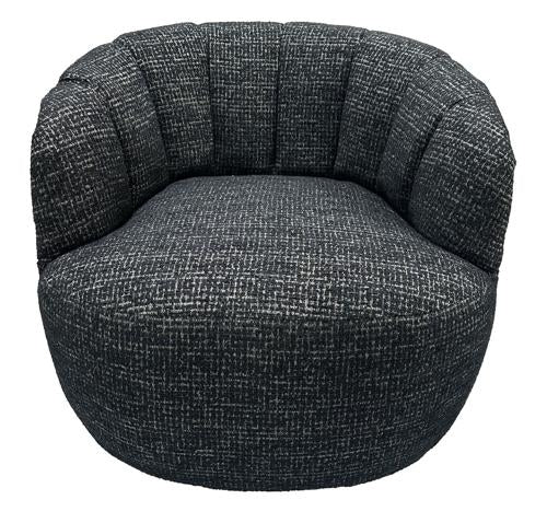 Milly Swivel Accent Chair Black & Silver