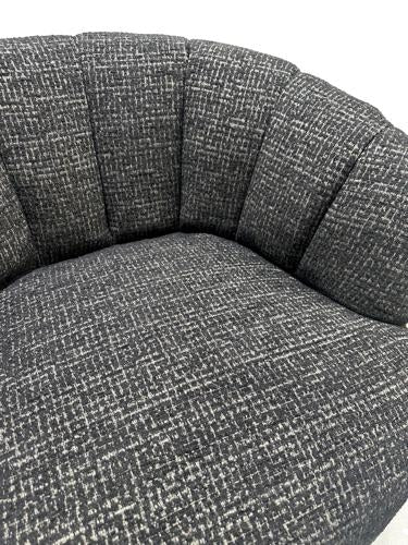 Milly Swivel Accent Chair Black & Silver