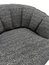 Milly Swivel Accent Chair Black & Silver