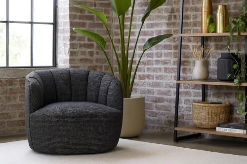 Milly Swivel Accent Chair Black & Silver