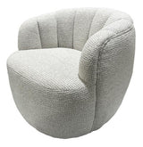 Milly Swivel Accent Chair White & Taupe