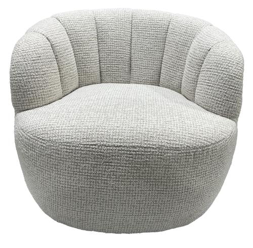 Milly Swivel Accent Chair White & Taupe