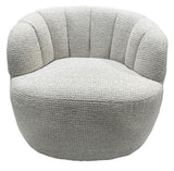 Milly Swivel Accent Chair White & Taupe