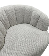 Milly Swivel Accent Chair White & Taupe