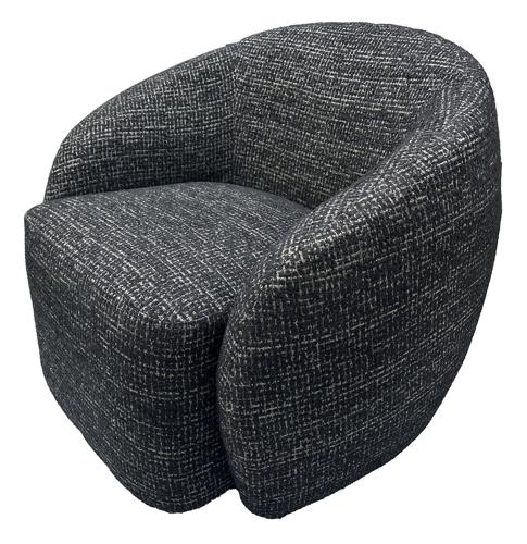Daisey Swivel Accent Chair Black & Silver