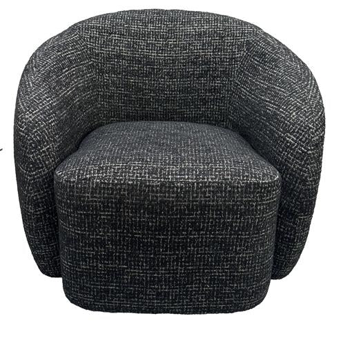 Daisey Swivel Accent Chair Black & Silver