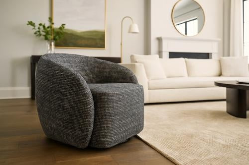 Daisey Swivel Accent Chair Black & Silver