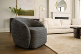 Daisey Swivel Accent Chair Black & Silver