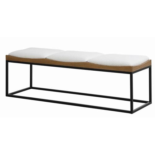 Coach Bench Fabric & Oak & Rattan