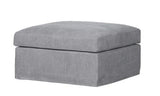 Slip Cover Cool Grey Ottoman