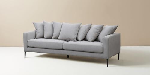 Capri 3 Seater Sofa with 7 Scatter Cushions Grey