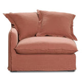 Oasis Washed Linen Sofa Left Rust 100% Belgian Linen