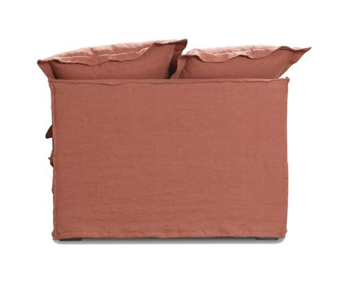 Oasis Washed Linen Sofa Left Rust 100% Belgian Linen
