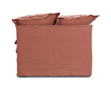 Oasis Washed Linen Sofa Left Rust 100% Belgian Linen
