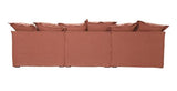 Oasis Washed Linen Sofa Left Rust 100% Belgian Linen