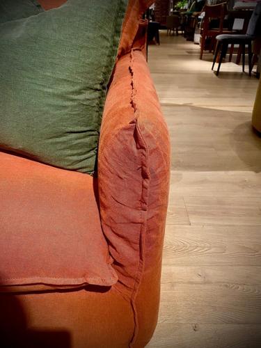 Oasis Washed Linen Sofa Left Rust 100% Belgian Linen