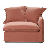 Oasis Washed Linen Dream Sofa Right Rust 100% Belgian Linen