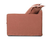 Oasis Washed Linen Dream Sofa Right Rust 100% Belgian Linen