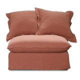 Oasis Washed Linen Dream Sofa Centre Rust 100% Belgian Linen