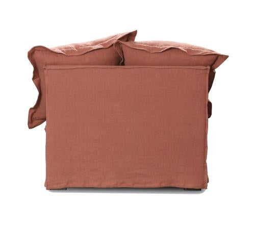 Oasis Washed Linen Dream Sofa Centre Rust 100% Belgian Linen