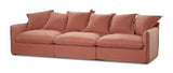 Oasis Washed Linen Dream Sofa Centre Rust 100% Belgian Linen