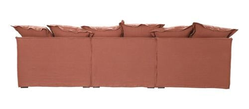 Oasis Washed Linen Dream Sofa Centre Rust 100% Belgian Linen