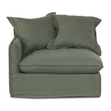 Oasis Washed Linen Dream Sofa Left Olive 100% Belgian Linen