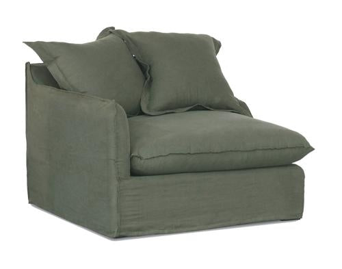 Oasis Washed Linen Dream Sofa Left Olive 100% Belgian Linen