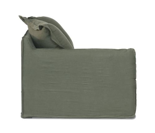 Oasis Washed Linen Dream Sofa Left Olive 100% Belgian Linen