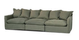Oasis Washed Linen Dream Sofa Right Olive 100% Belgian Linen