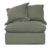 Oasis Washed Linen Dream Sofa Centre Olive 100% Belgian Linen