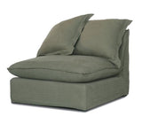 Oasis Washed Linen Dream Sofa Centre Olive 100% Belgian Linen