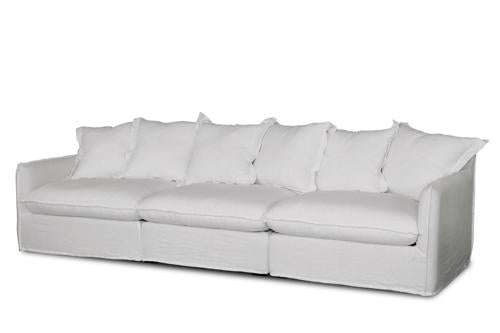 Oasis Washed Linen Dream Sofa Right Natural 100% Belgian Linen
