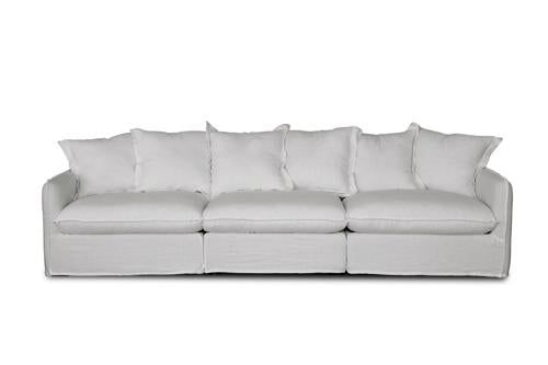 Oasis Washed Linen Dream Sofa Right Natural 100% Belgian Linen