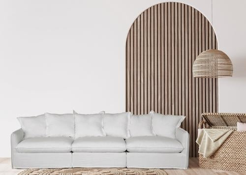 Oasis Washed Linen Dream Sofa Centre Natural 100% Belgian Linen