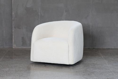 Casper Swivel Chair in Boucle Natural