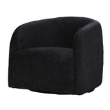 Casper Swivel Chair in Boucle Black