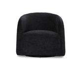 Casper Swivel Chair in Boucle Black