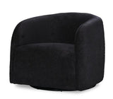 Casper Swivel Chair in Boucle Black