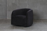Casper Swivel Chair in Boucle Black